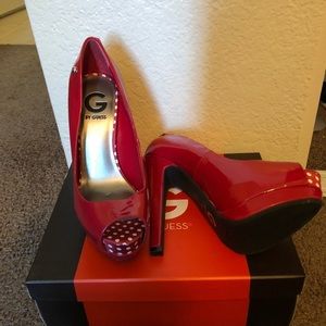 Guess red high heels